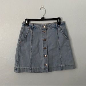 Denim button down jean skirt